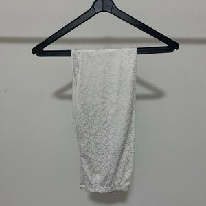 Kids Heart Patterned White Leggings